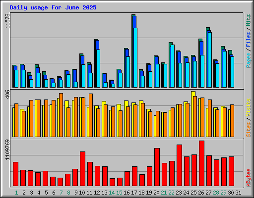 Daily usage for June 2025