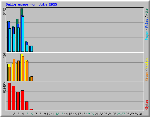 Daily usage for July 2025