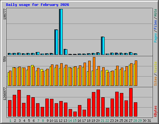Daily usage for February 2026