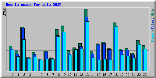 Hourly usage for July 2025