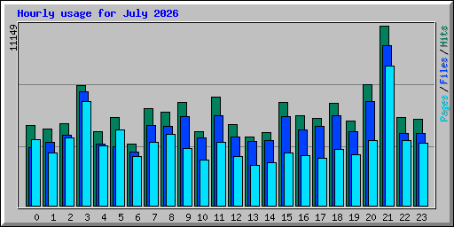 Hourly usage for July 2026